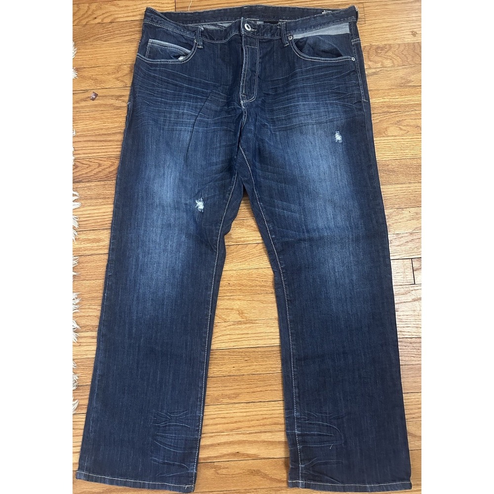 Buffalo David Bitton Driven Men's Jeans Size 40 Straight Leg Dark Wash Distress